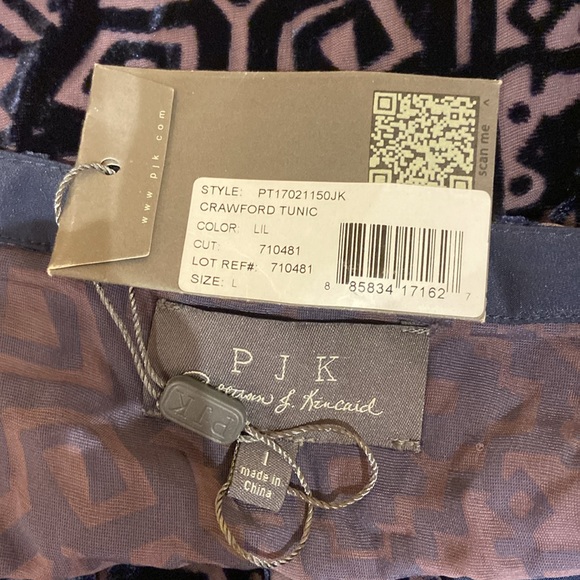 PJK PATTERSON J. KINCAID | Size L | purple sheer top with velvet design - Picture 6 of 9